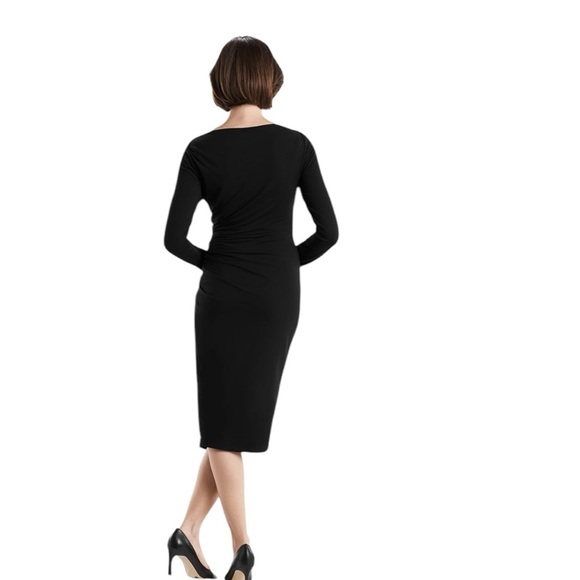 MM. Lafleur - NWT The Keiko Stretch Ruched Midi Dress Sz M - Picture 3 of 8